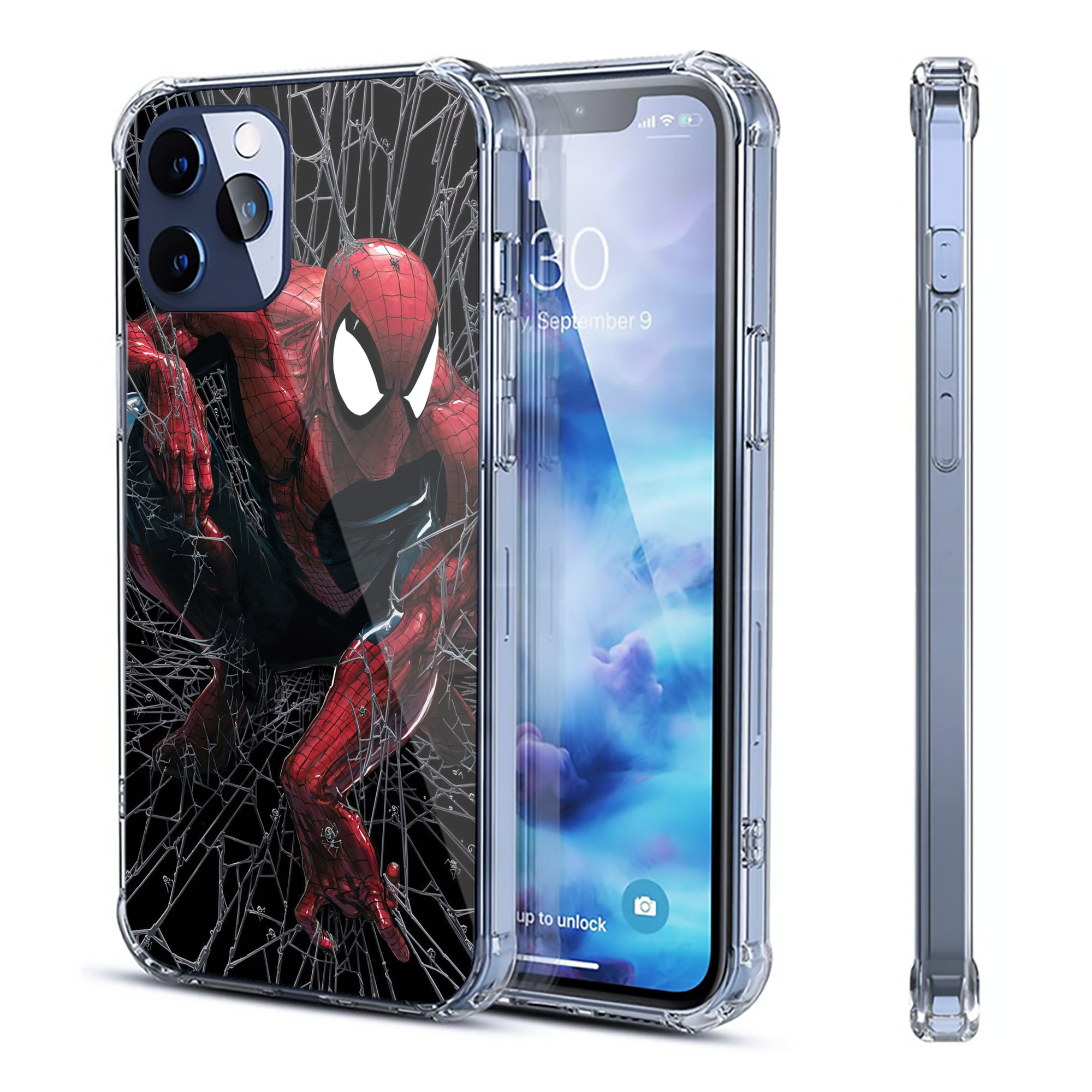 （画像用） Spider Man スパイダーマン 【iPhone 12シリーズ対応】透明スマホケース（クリアソフトケース）